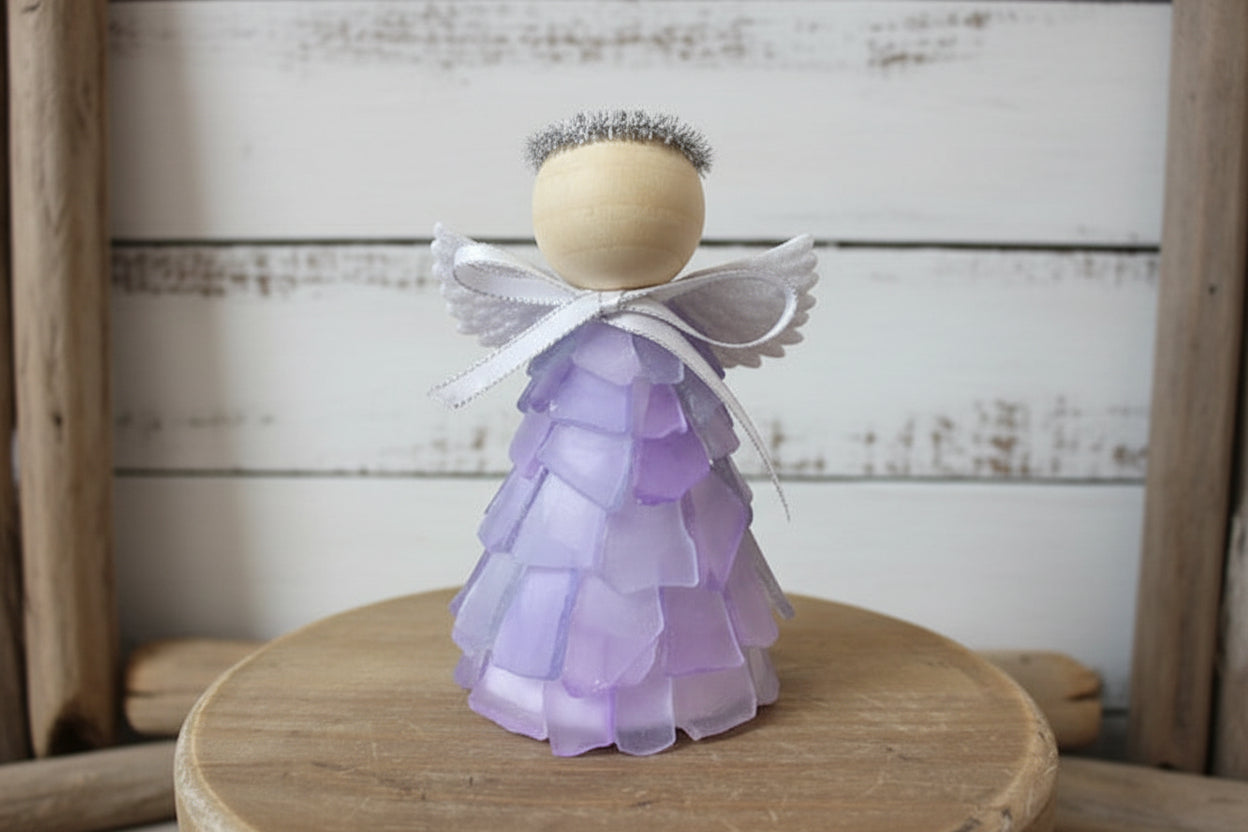 Mini Seaglass Christmas Angels - No Lights
