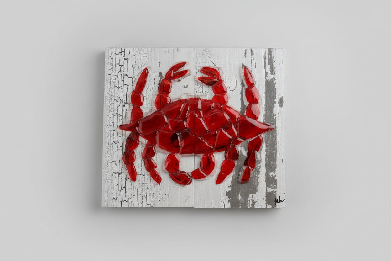 Seaglass Crab Painting