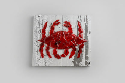 Seaglass Crab Painting