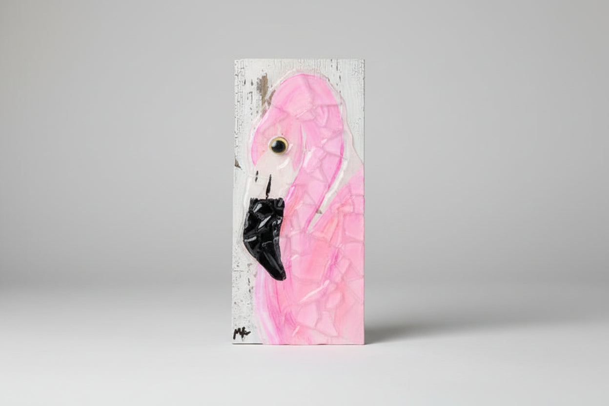 Seaglass Flamingo Painting