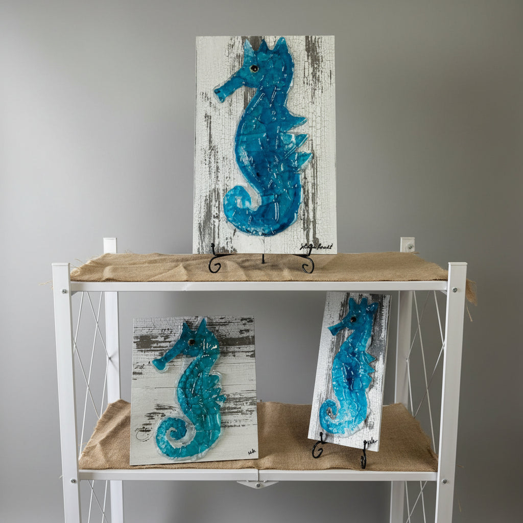 Seaglass Seahorse Painting