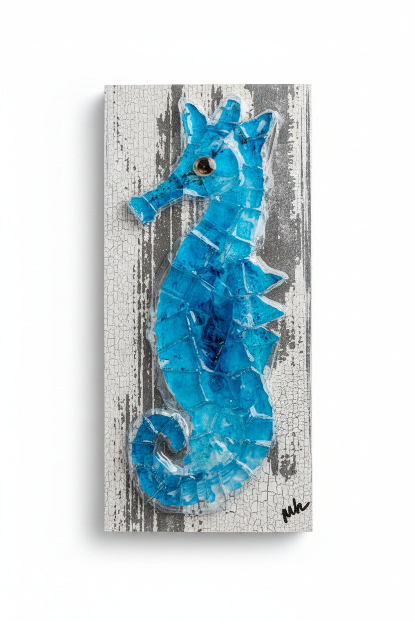 Seaglass Seahorse Painting