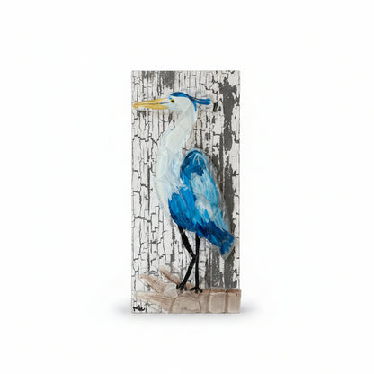 Seaglass Blue Heron Painting
