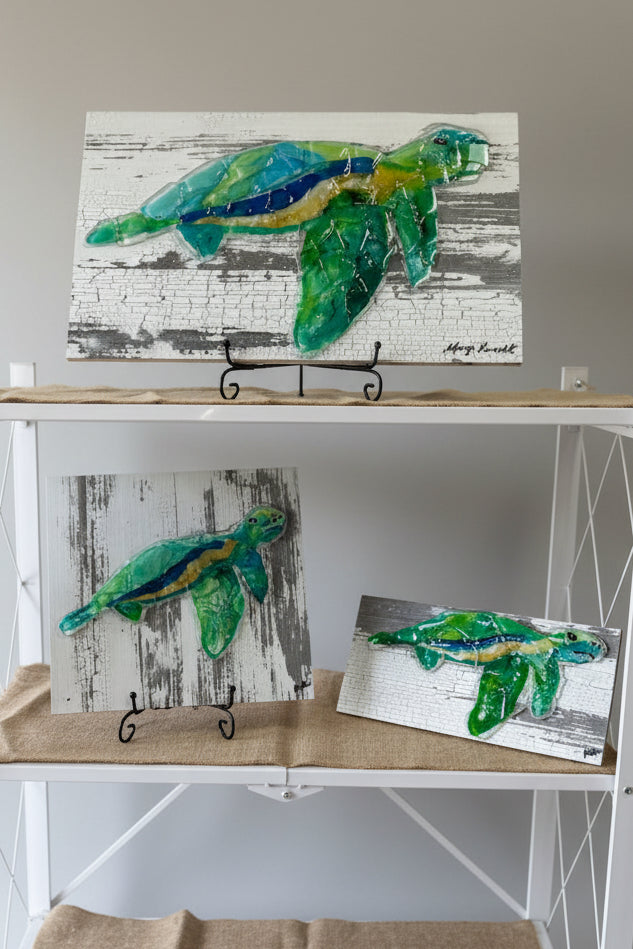 Seaglass Turtle Painting