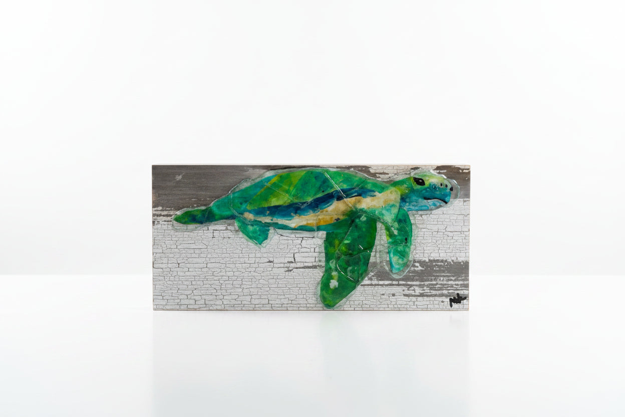 Seaglass Turtle Painting