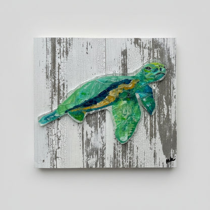 Seaglass Turtle Painting