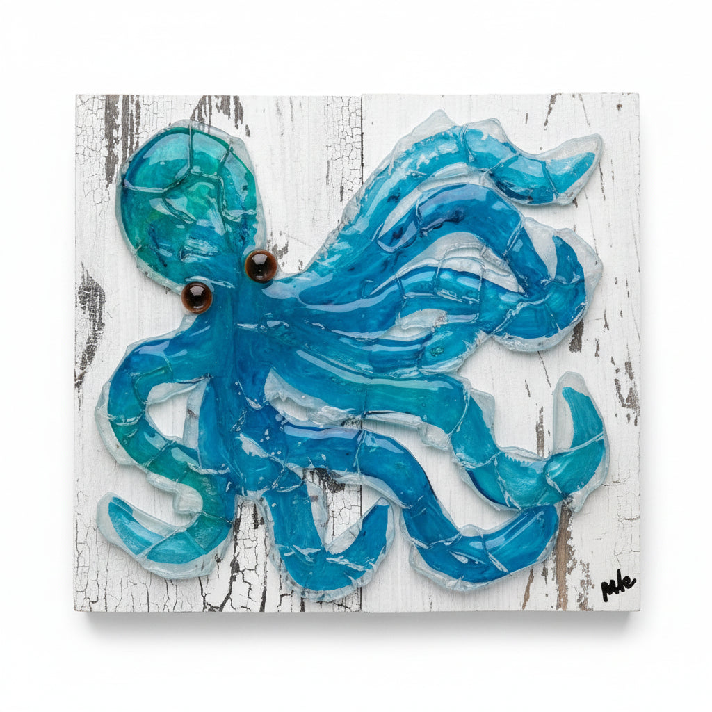 Seaglass Octopus Painting