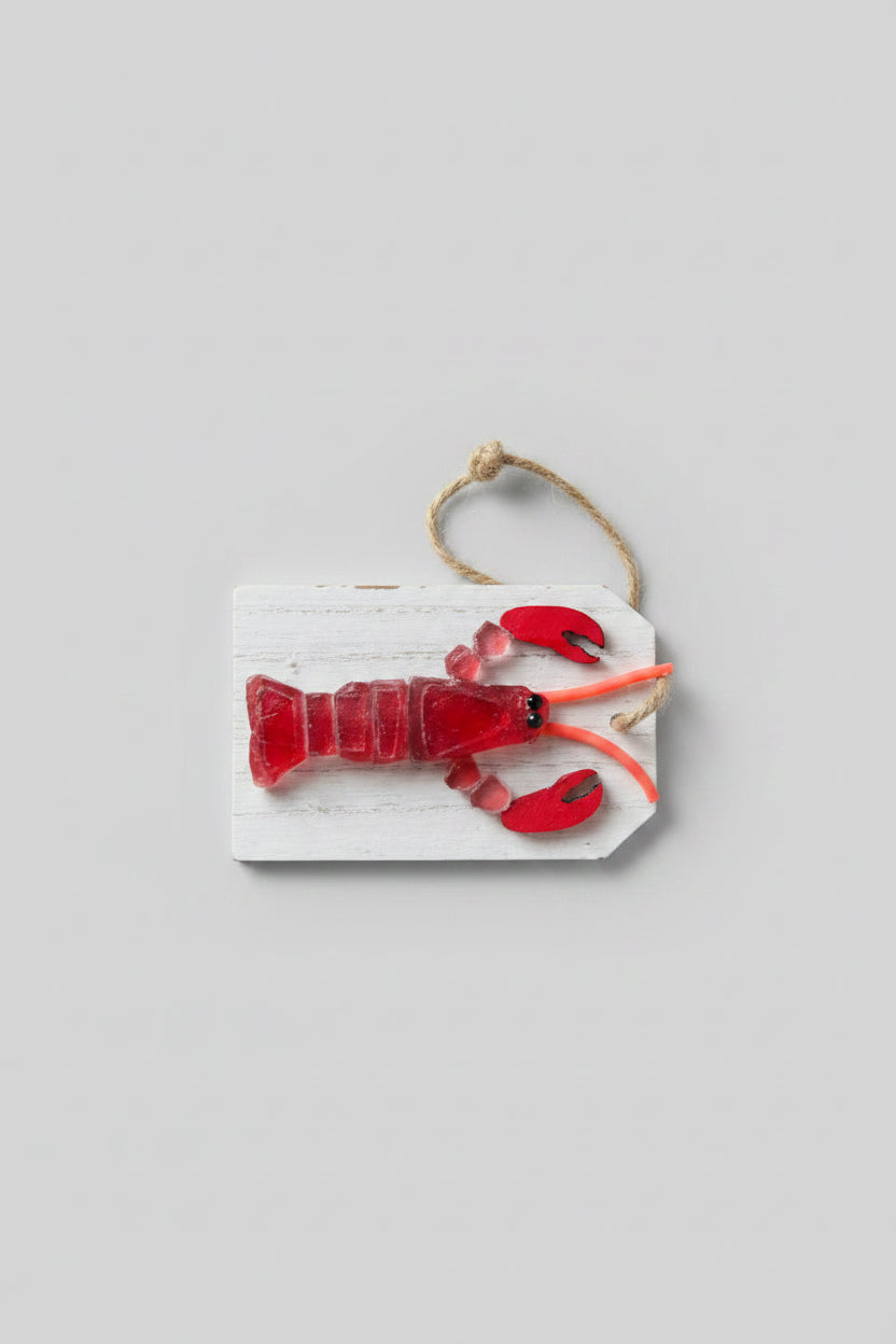 Seaglass 3D Christmas Lobster Plank Ornament