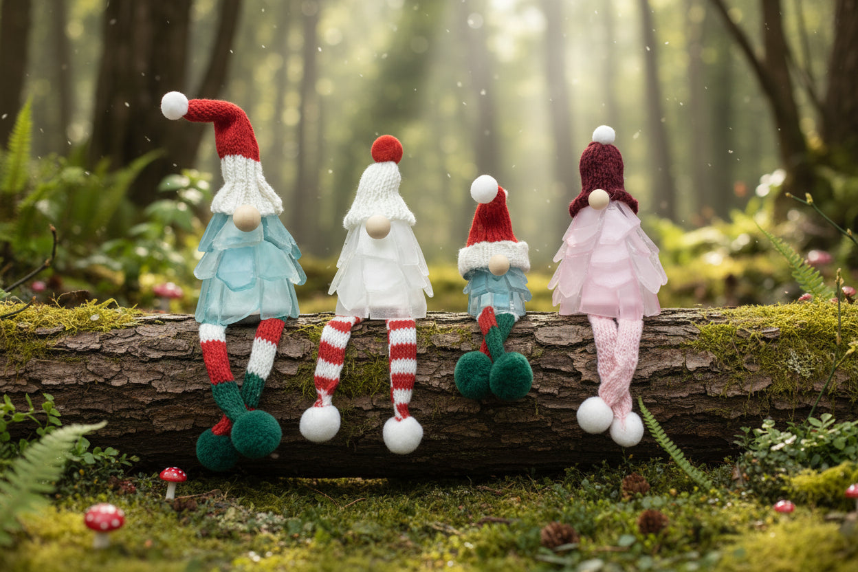Seaglass 3D Christmas Gnome Ornament