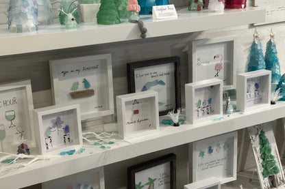 Easter Love Bunnies Seaglass Shadow Boxes