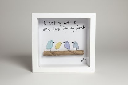 Seaglass I Get By Wood Shadow Box