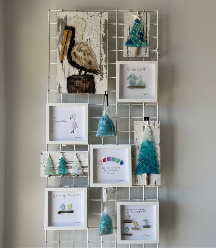 Seaglass Be Flamazing Wood Shadow Box 