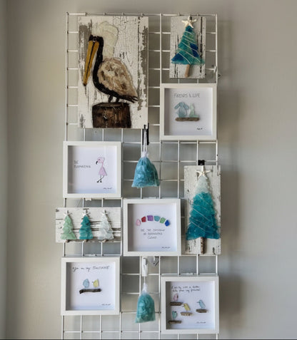 Seaglass Be Flamazing Wood Shadow Box 