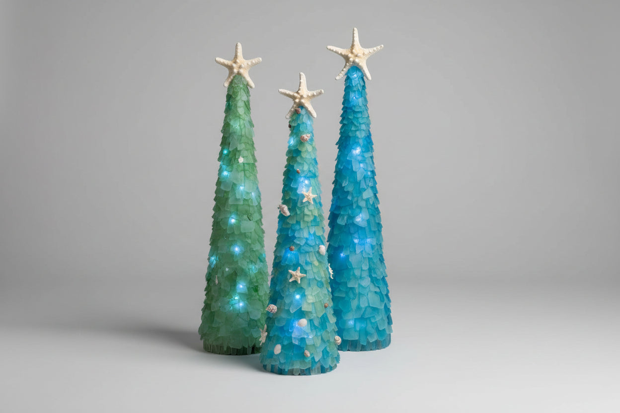 29 Inch 3D Seaglass Christmas Tree with lights  