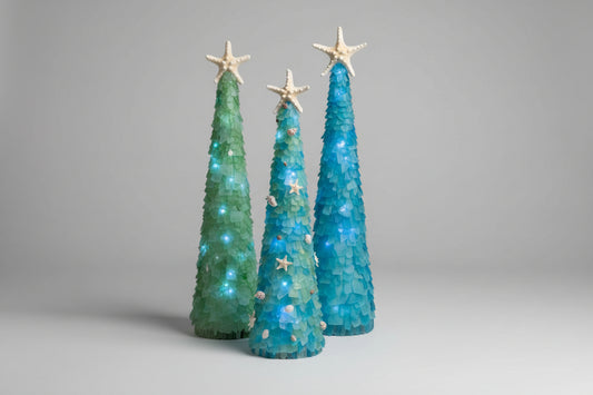29 Inch 3D Seaglass Christmas Tree with lights  