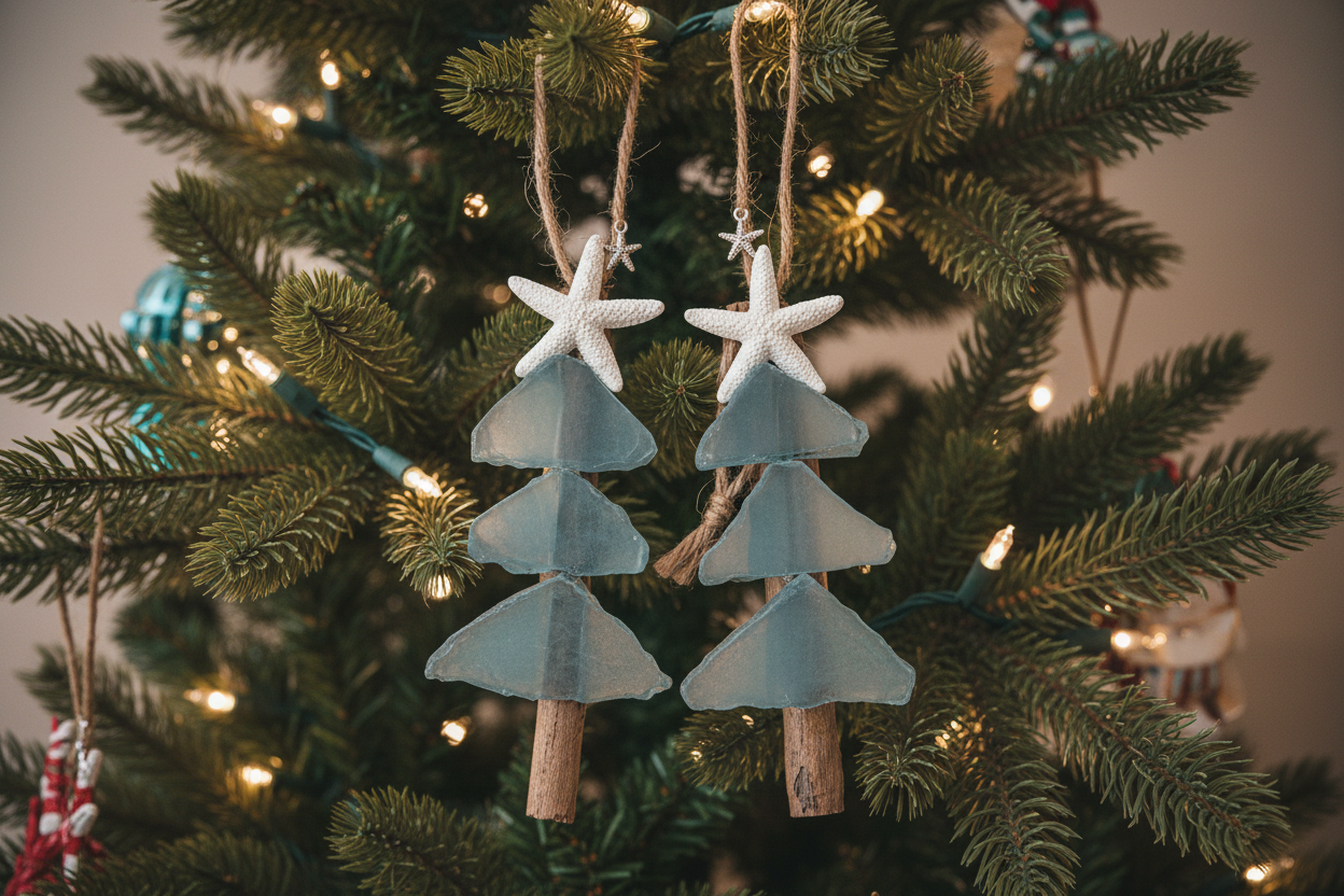Mini Tree Seaglass Christmas Ornament 