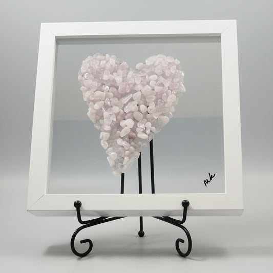 Valentine Seaglass Heart Shadow Box - 8x8    