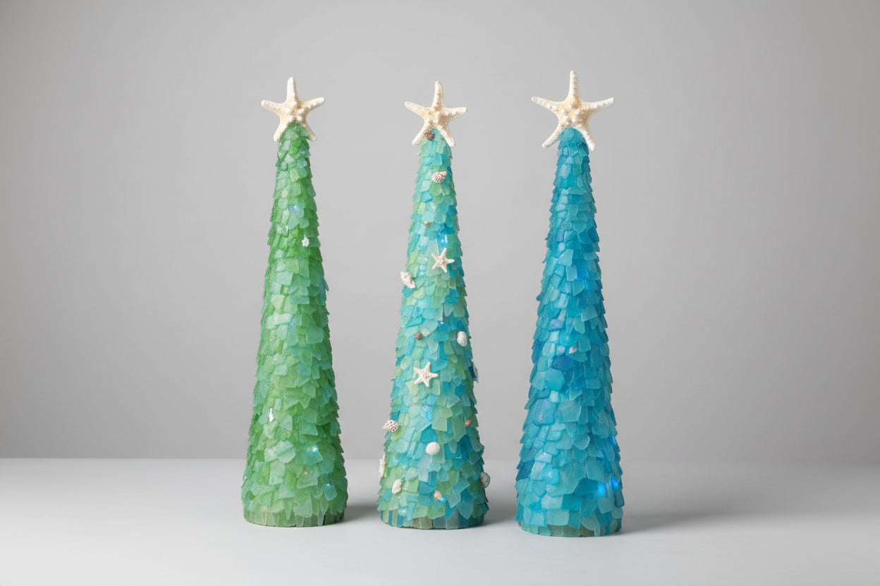 29 Inch 3D Seaglass Christmas Tree with lights  