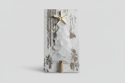 Shabby Plank Seaglass Christmas Tree w/o lights  - 10 in