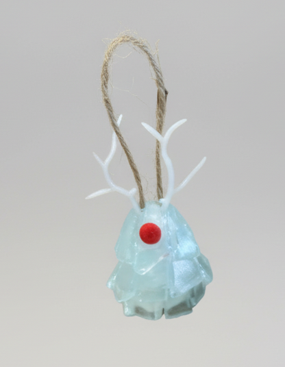 Seaglass 3D Christmas Reindeer Ornament  