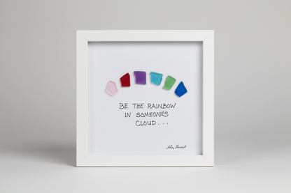 Seaglass Be The Rainbow Shadow Box   
