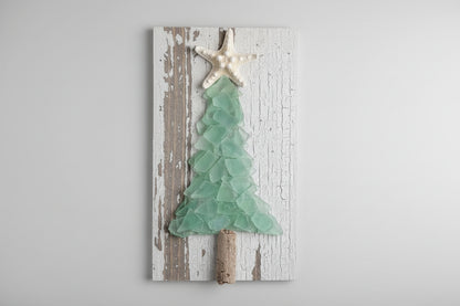 Shabby Plank Seaglass Christmas Tree - 12in  