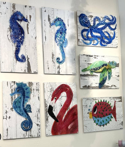 Seaglass Octopus Painting    