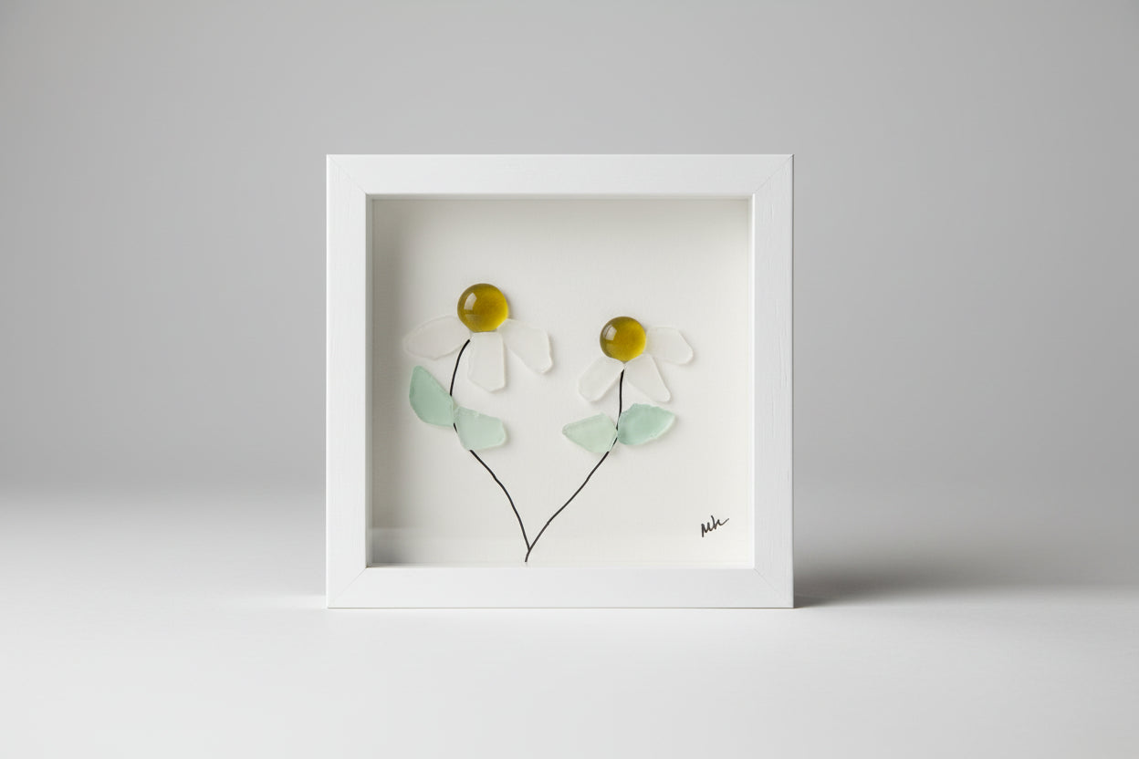 Seaglass Shadow Boxes - Droopy Petals - 5x5   