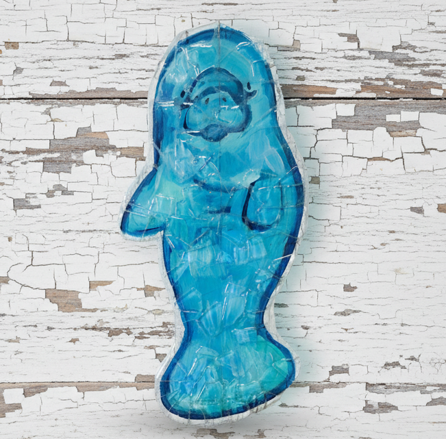 Seaglass Manatee Painting  
