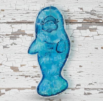 Seaglass Manatee Painting  