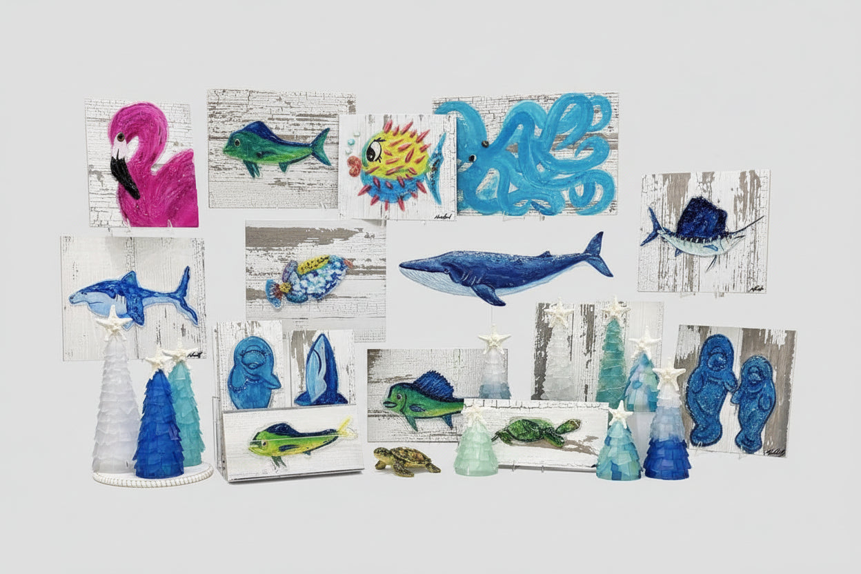 Seaglass Manatee Painting  