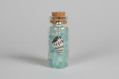 Seaglass Charm Bottles - Stainless Steal Charms
