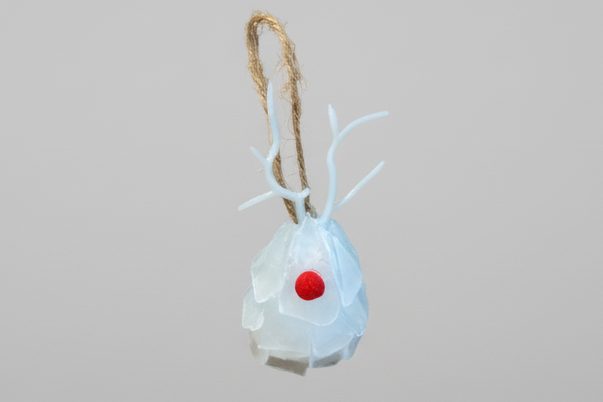 Seaglass 3D Christmas Reindeer Ornament  