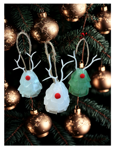 Seaglass 3D Christmas Reindeer Ornament  