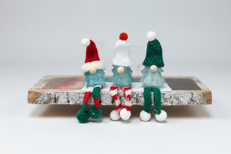 Seaglass 3D Christmas Gnome Ornament 