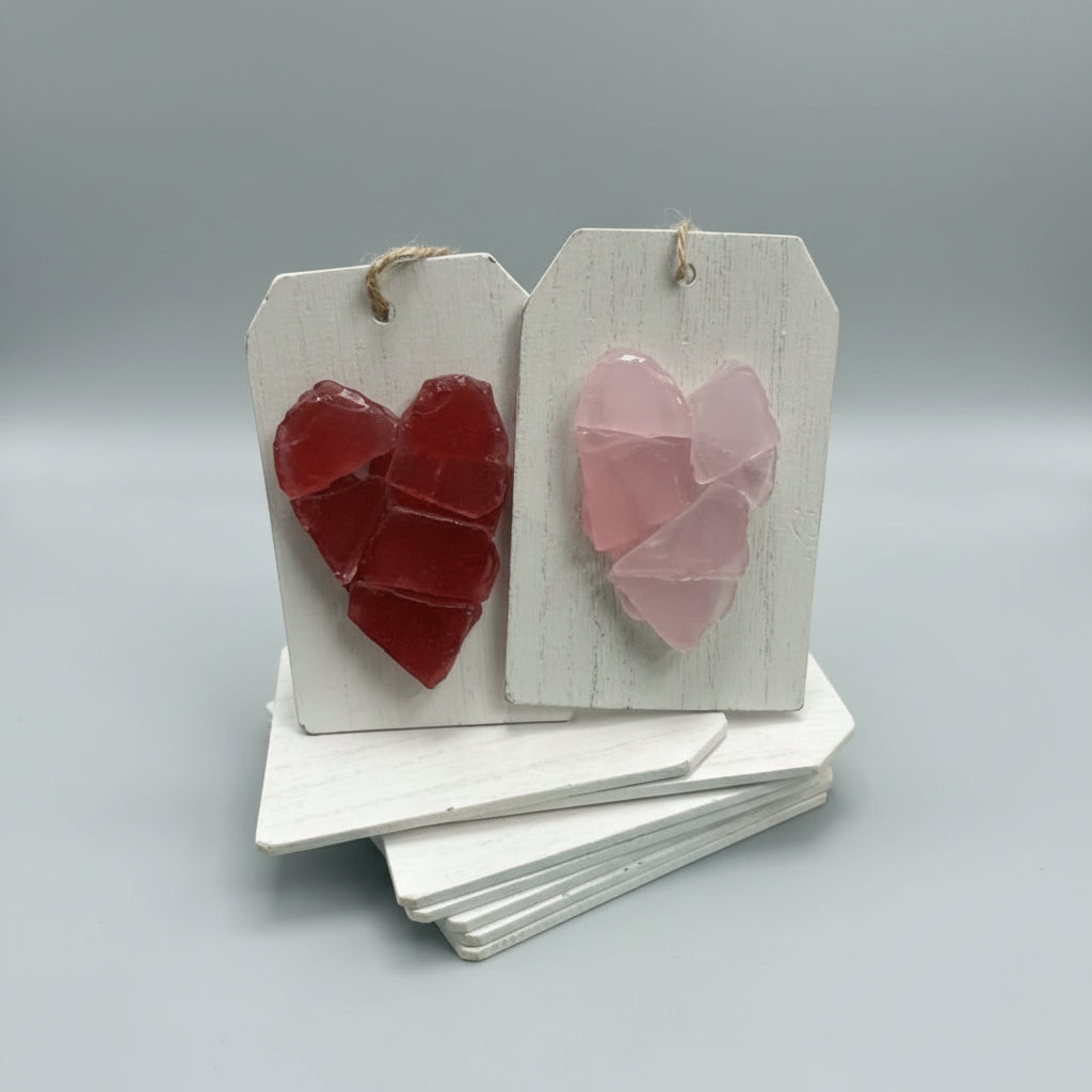Plank Seaglass Heart Gift Tag  