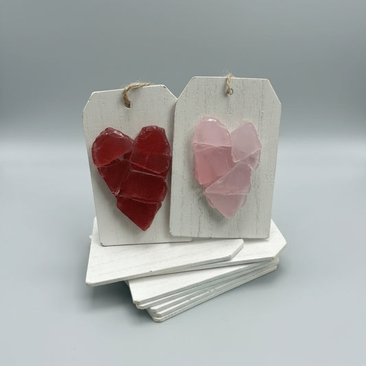 Plank Seaglass Heart Gift Tag  