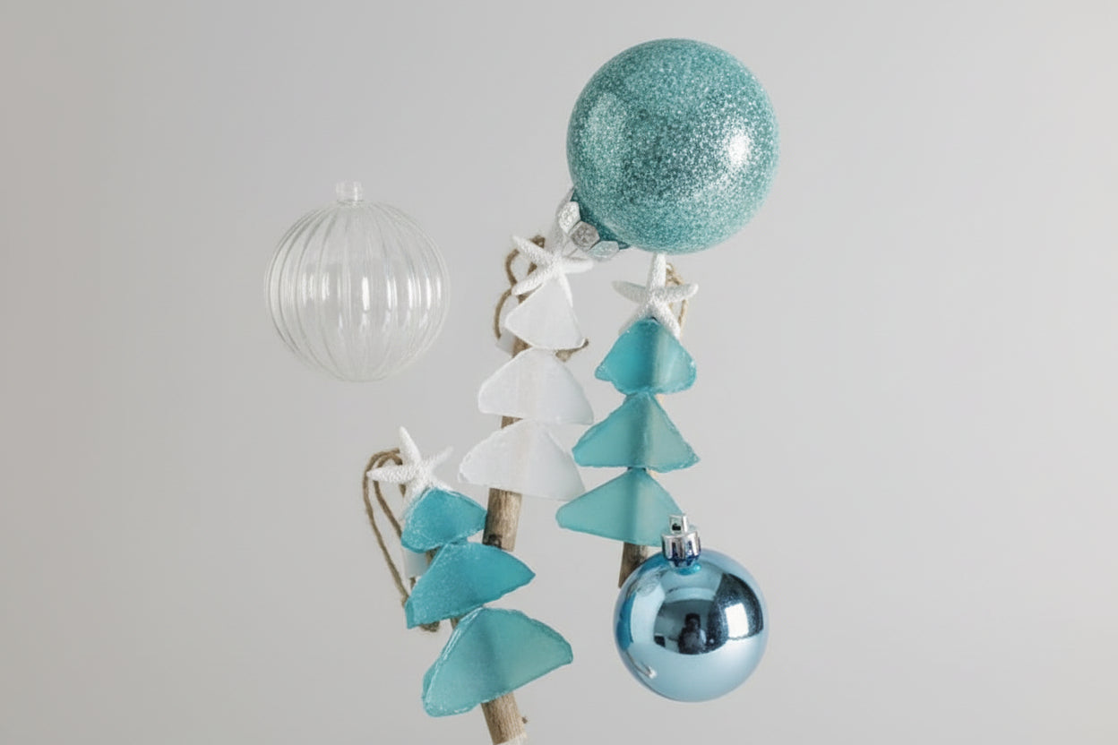 Mini Tree Seaglass Christmas Ornament 