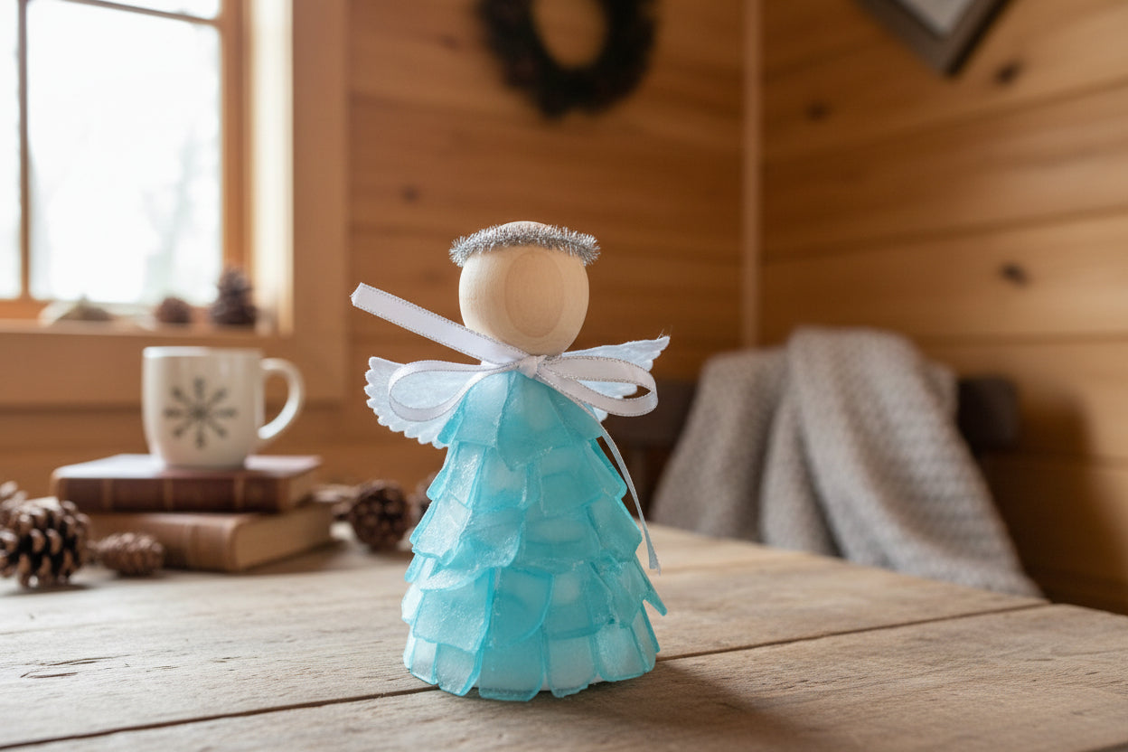 Mini Seaglass Christmas Angels - No Lights