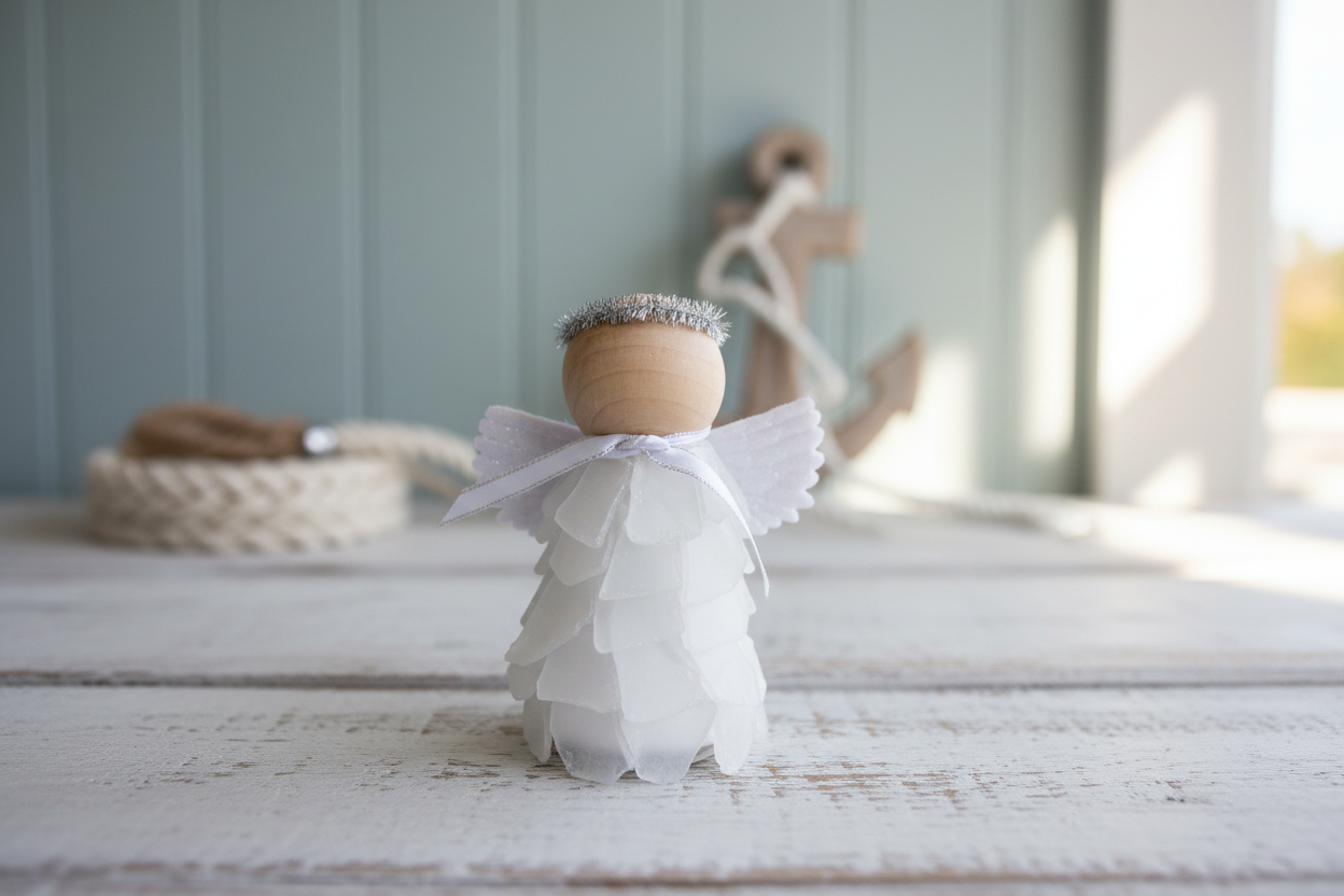 Mini Seaglass Christmas Angels - No Lights